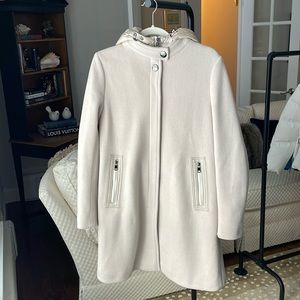 Bogner cream wool and puffer jacket